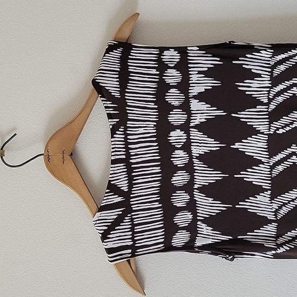 Chico's Brown White Tribal Print Sleeveless Maxi Dress Size 4/Small - Picture 4 of 7